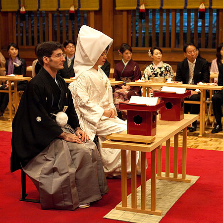 Jean-Paul et Kaori, cérémonie à Meiji Jingu