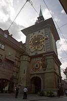 the clock tower in the old town of Bern