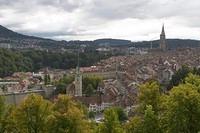 the old town of Bern, seen from the rose garden